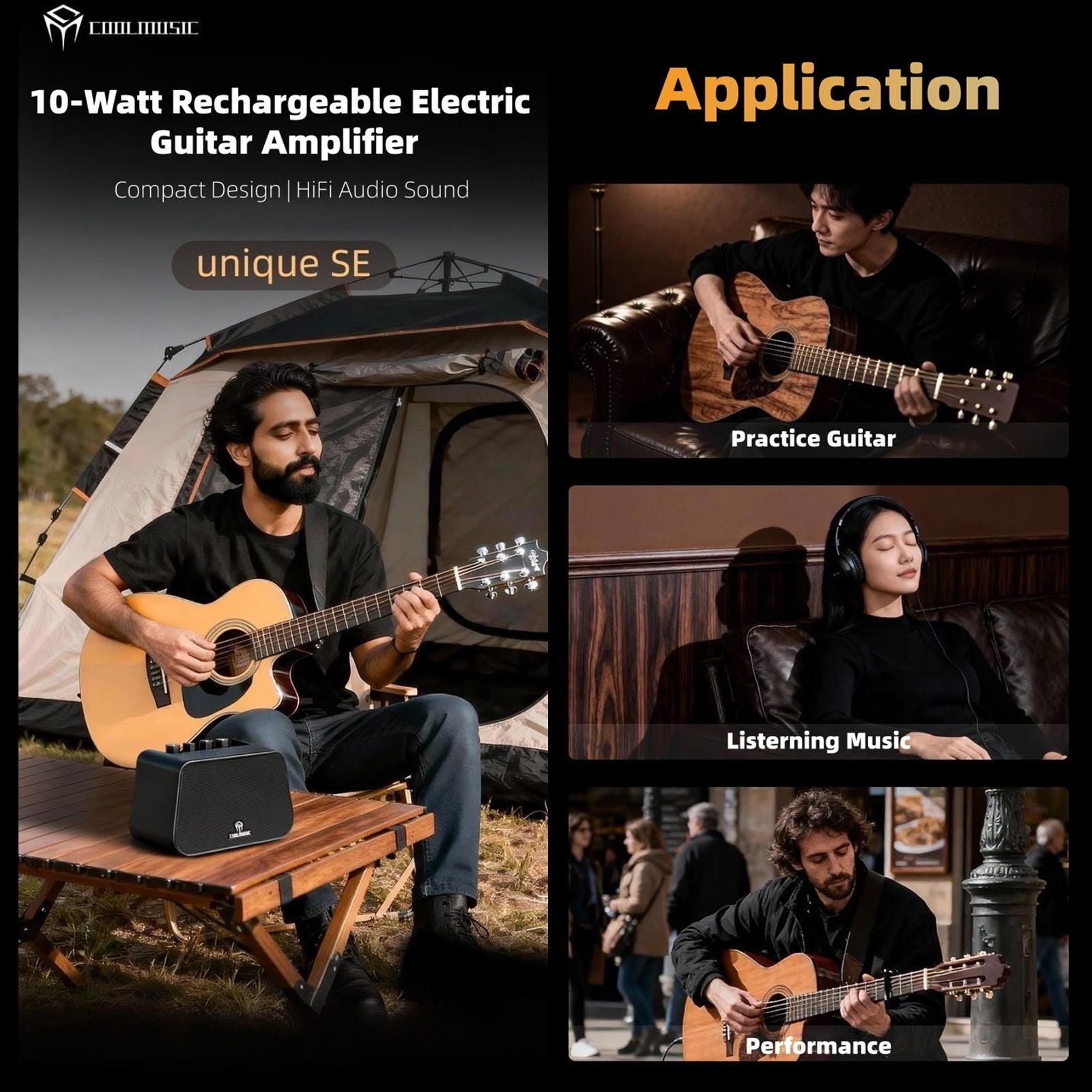 COOLMUSIC UNIQUE SE 10W Electric Guitar Amplifier