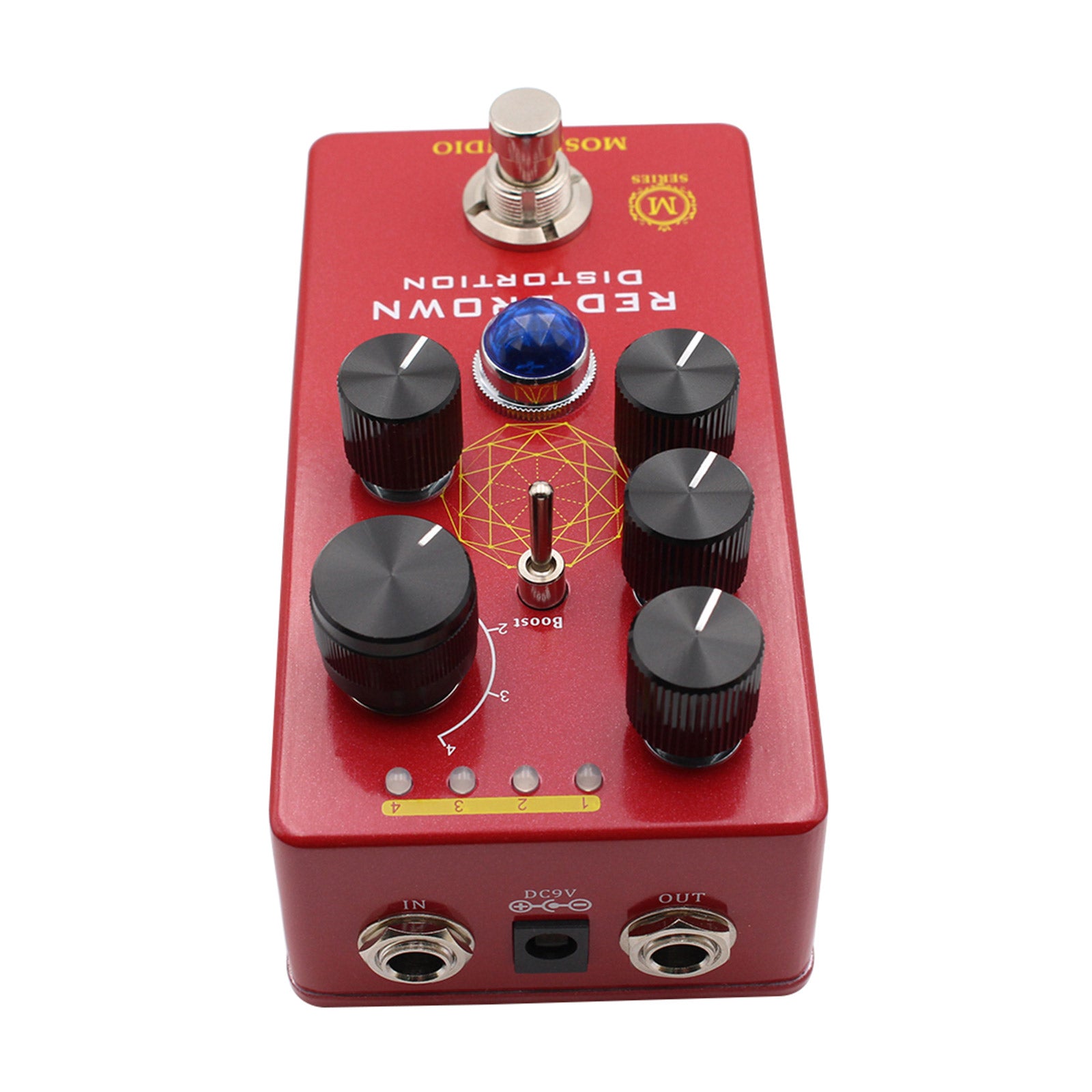 MOSKY Audio RED BROWN Distortion Guitar Bass Effect Pedal