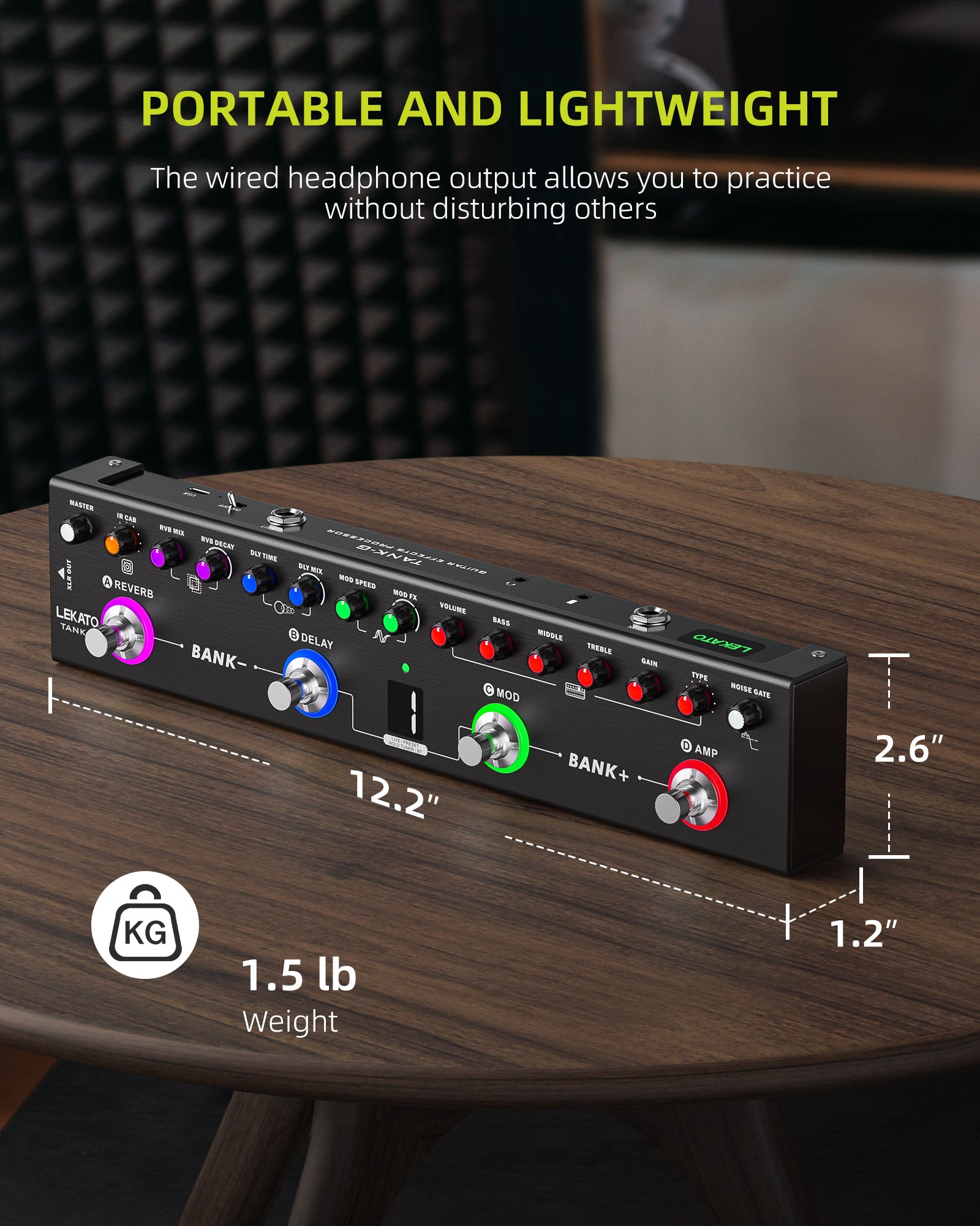 LEKATO Tank-G Gitarreneffektprozessor-Pedal