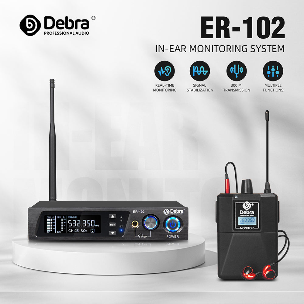 Debra ER-102 Singal Channel UHF In Ear Monitor Wireless System