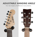 2 pc Classic Wood ABS Guitar Hanger Hooker with Pick Bag and 4 Picks
