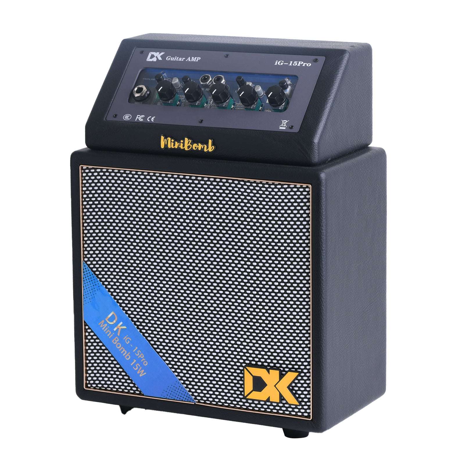 DK iG-15 PRO lectric Guitar Amp 15 Watts Rechargeable Distortion Delay Acoustic