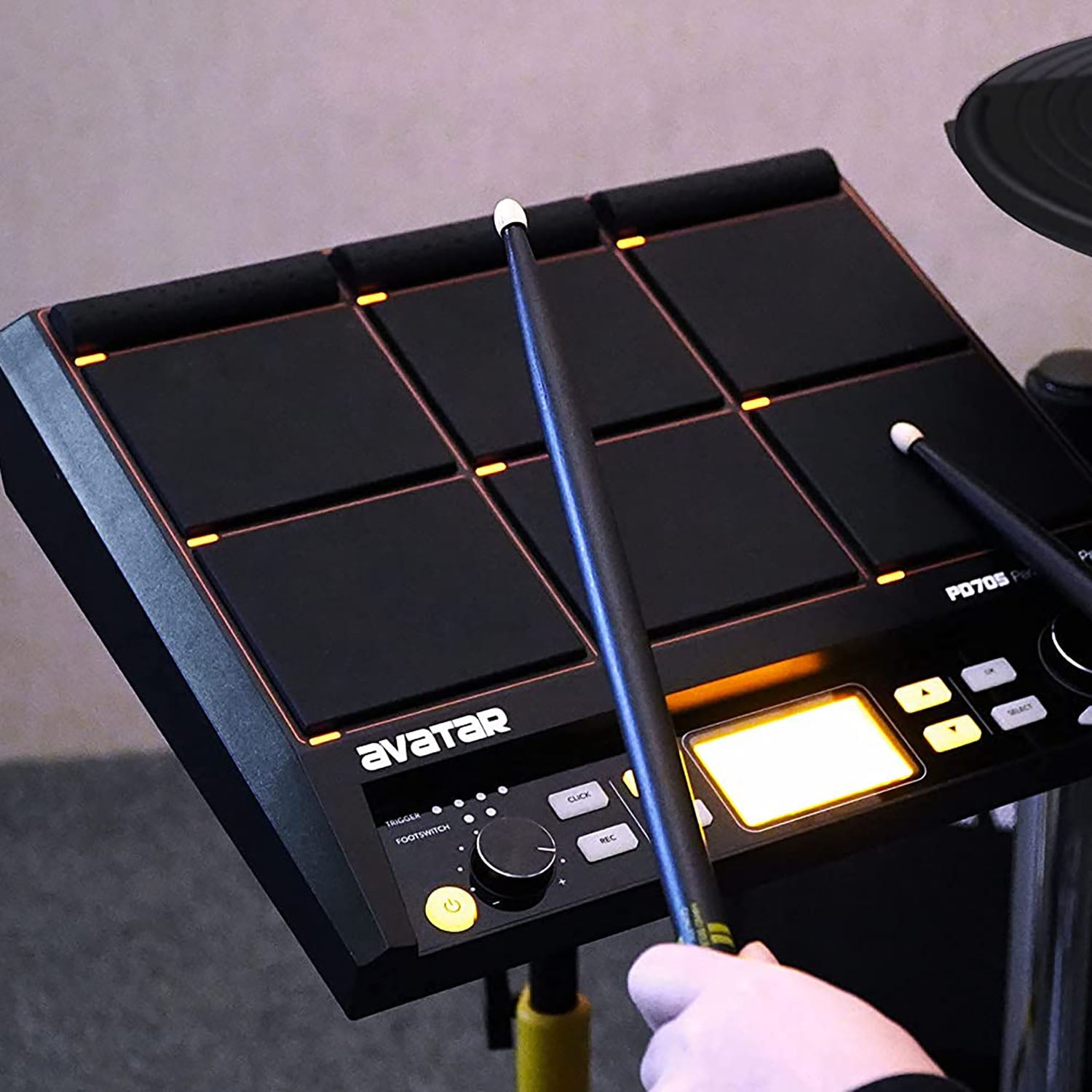 Avatar PD705 Percussion Sample Pad 9-Trigger Multipad Tabletop Electric Drum USB MIDI