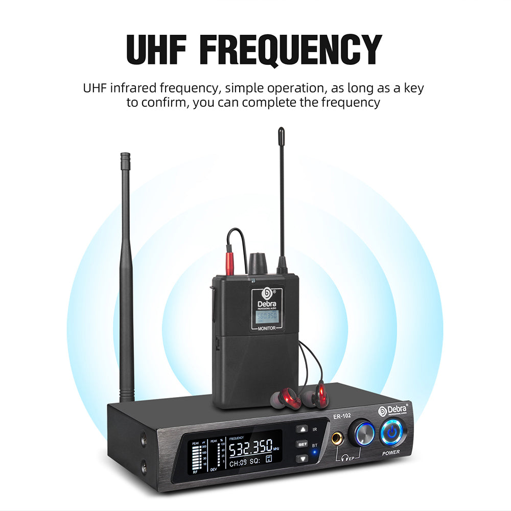 Debra ER-102 Singal Channel UHF In Ear Monitor Wireless System
