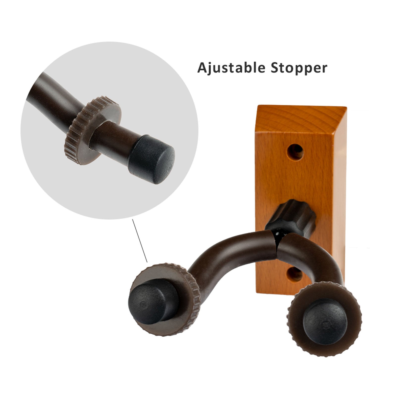 2 pc Classic Wood ABS Guitar Hanger Hooker with Pick Bag and 4 Picks