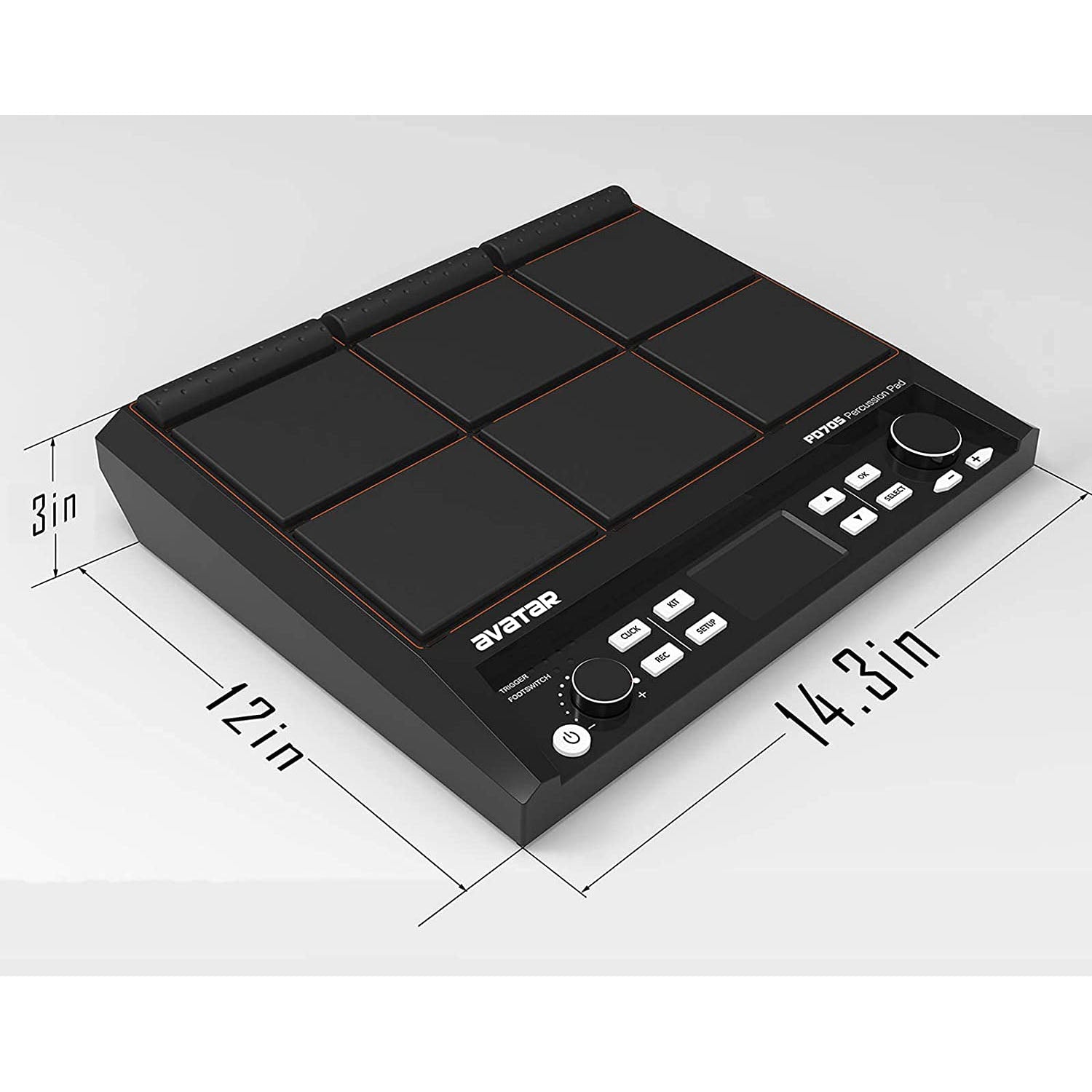 Avatar PD705 Percussion Sample Pad 9-Trigger Multipad Tabletop Electric Drum USB MIDI