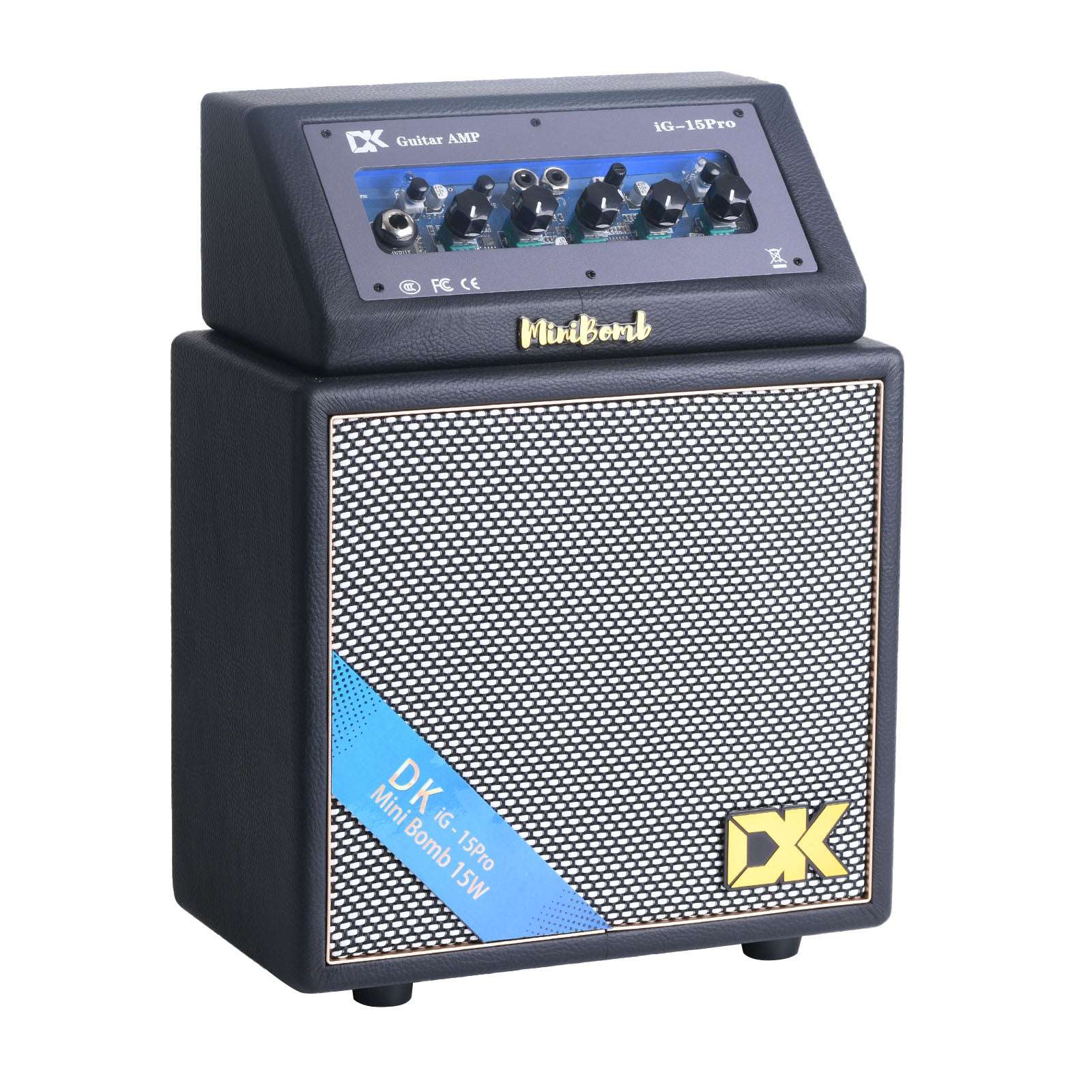 DK iG-15 PRO lectric Guitar Amp 15 Watts Rechargeable Distortion Delay Acoustic