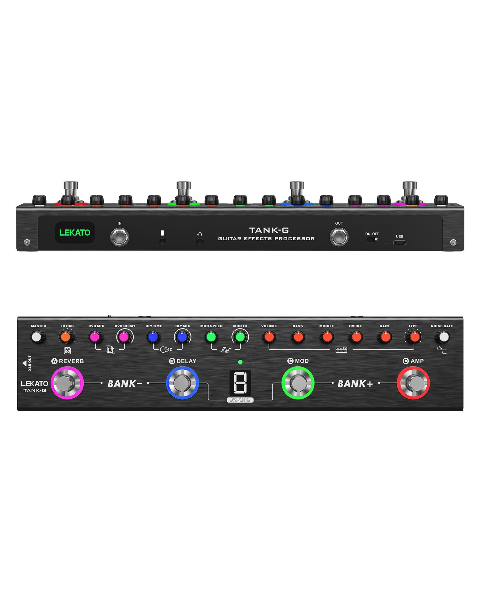 LEKATO Tank-G Gitarreneffektprozessor-Pedal