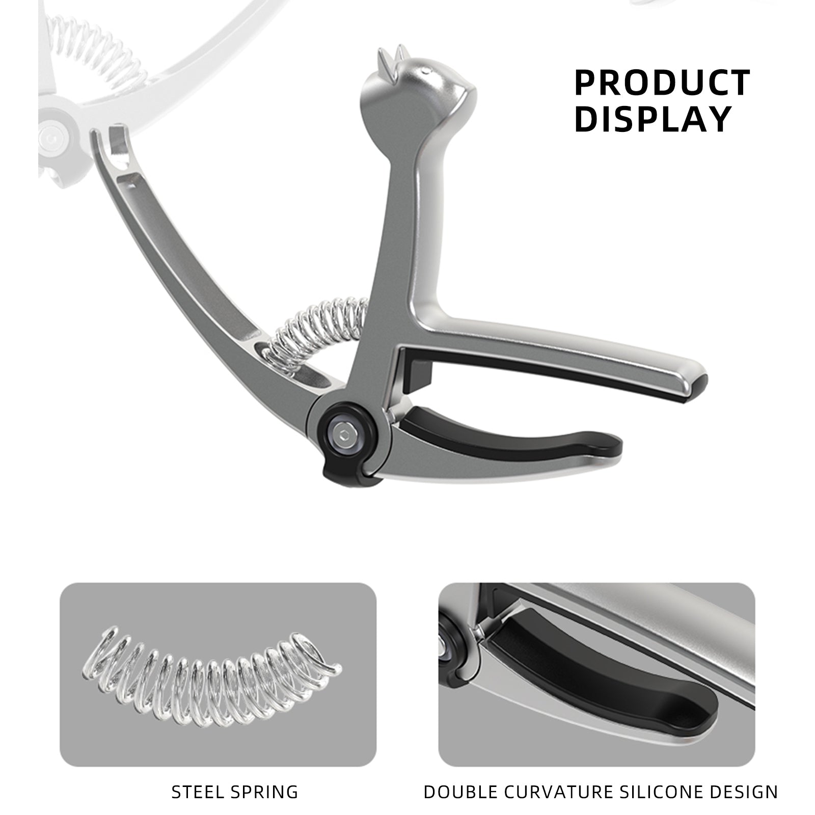 BD-02 5-in-1 Guitar Capo String Cutter Pin Puller Pick Holder Guitar Picks