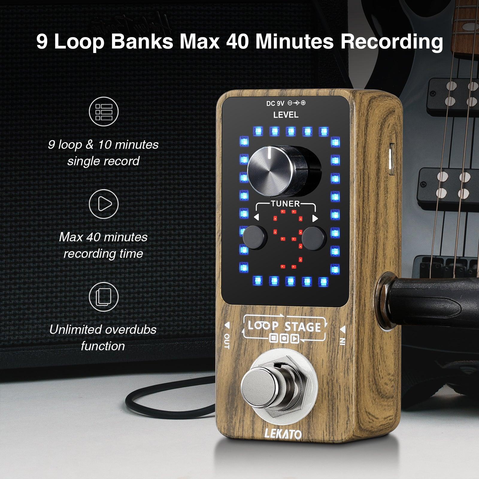 LEKATO Guitar Effect Pedal Looper 9 Loops 40 Mins - LEKATO - Buy Musical Instruments, Pedals, Wireless, Drum, Pro Audio & More