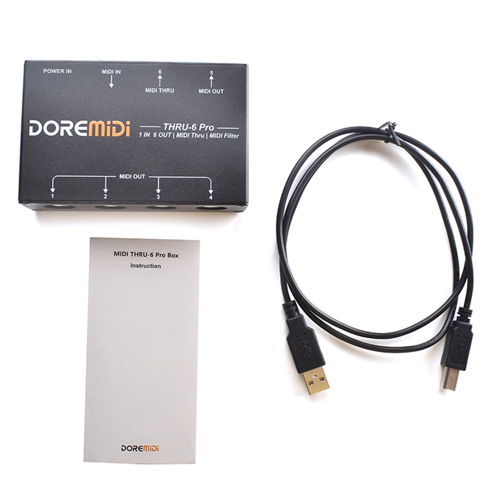 DOREMiDi MIDI THRU-6 Pro Box 1-In 6-Out Controller 6 Kanäle Spliter