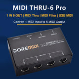 DOREMiDi MIDI THRU-6 Pro Box 1-In 6-Out Controller 6 Kanäle Spliter