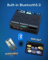 LEKATO PD708 Electric Drum Pad with 9 Velocity-Sensitive Percussion Sample Pad, 1,000+ Sounds, 32GB Internal Memory, Bluetooth, Drum Set Pad Multipad with MIDI, 24 FX, 4 Trigger Inputs - LEKATO - Buy Musical Instruments, Pedals, Wireless, Drum, Pro Audio & More