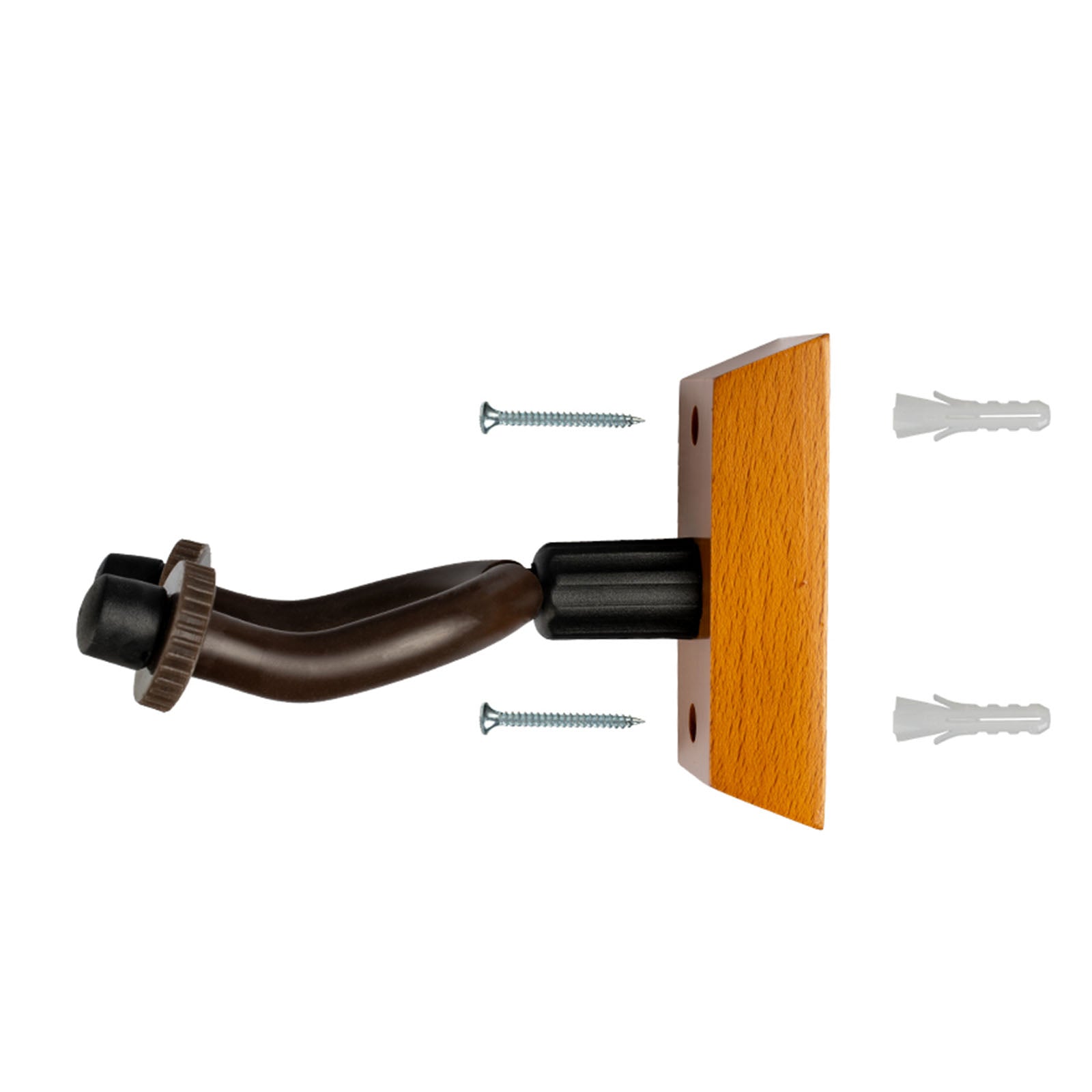 2 pc Classic Wood ABS Guitar Hanger Hooker with Pick Bag and 4 Picks