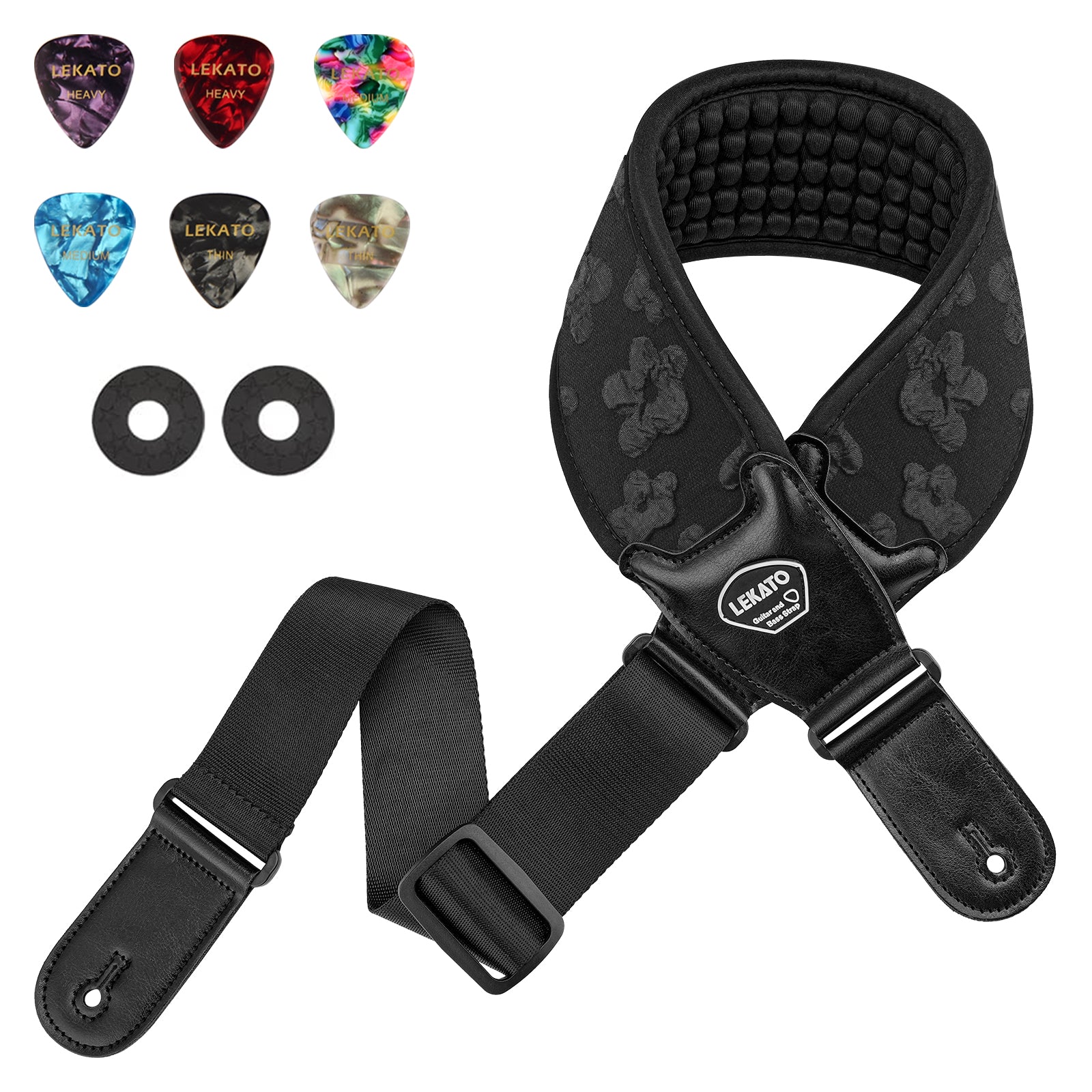 LEKATO LGS-1 3.5 Inch 3D Sponge Guitar Straps
