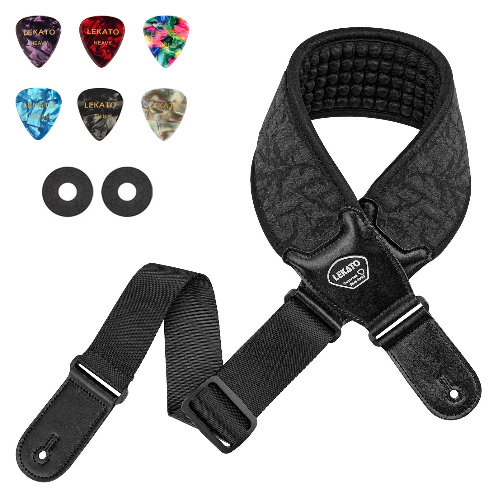 LEKATO LGS-1 3.5 Inch 3D Sponge Guitar Straps