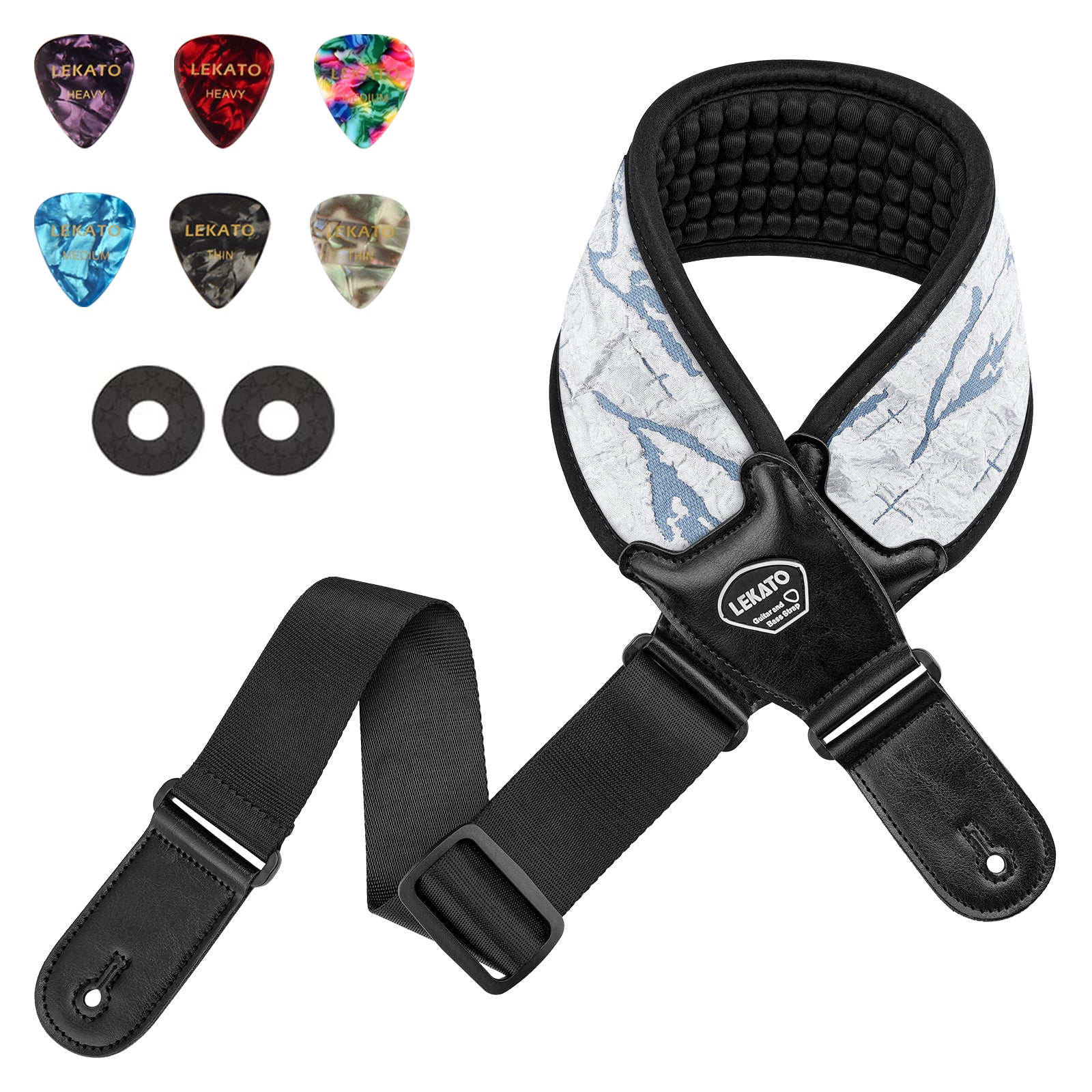 LEKATO LGS-1 3.5 Inch 3D Sponge Guitar Straps