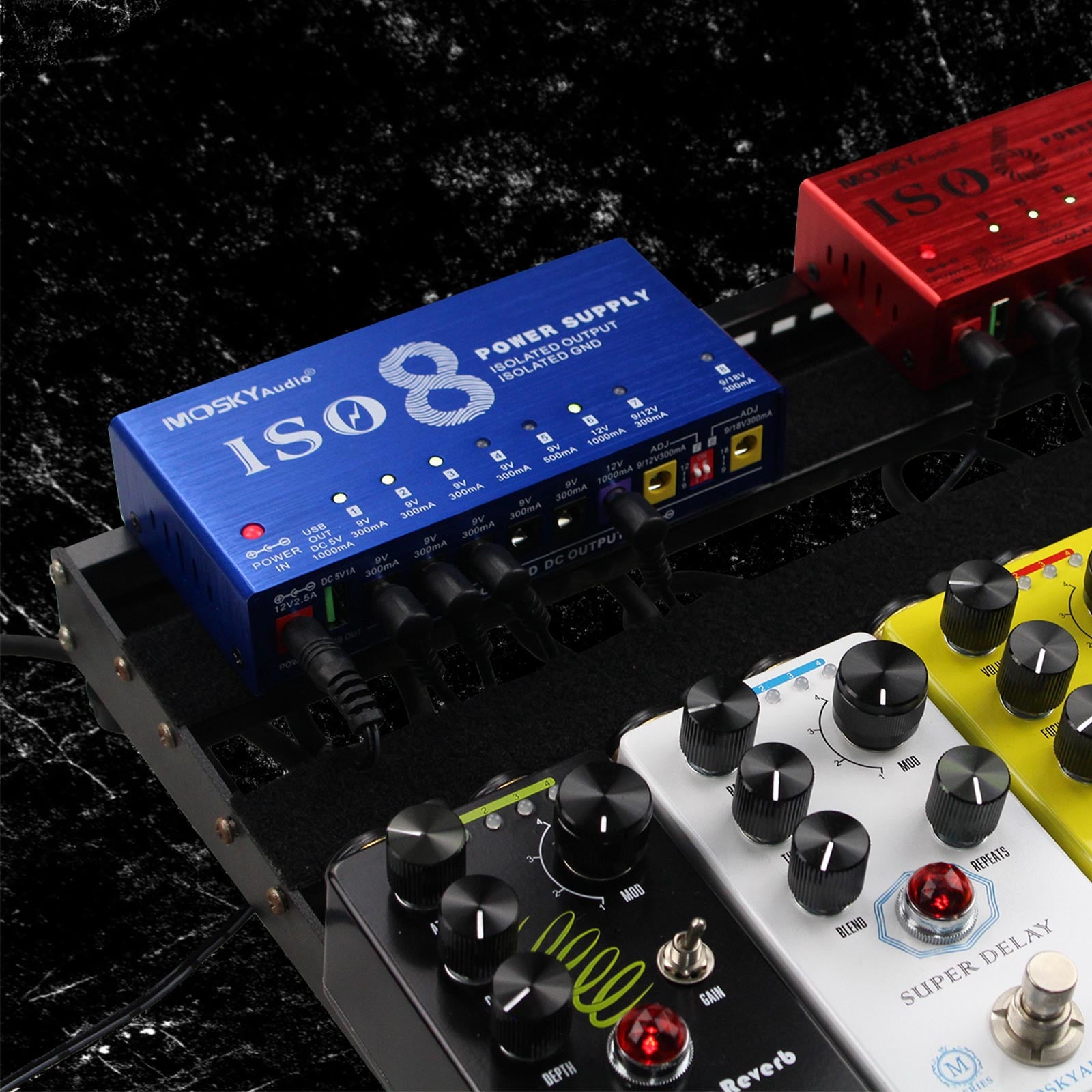 MOSKY AUDIO Guitar Pedal ISO 8 Power Supply 8-way Independent Isolated