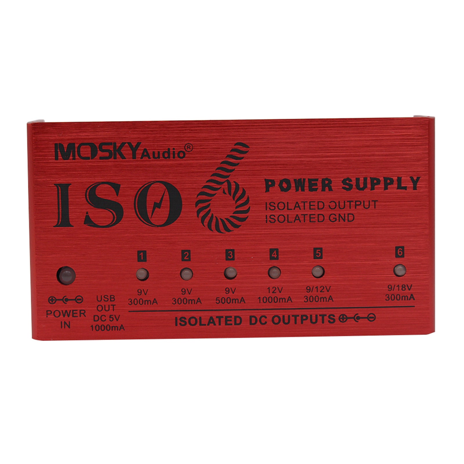 MOSKY AUDIO ISO 6 Power Supply 6-way Independent Isolated Guitar Pedal