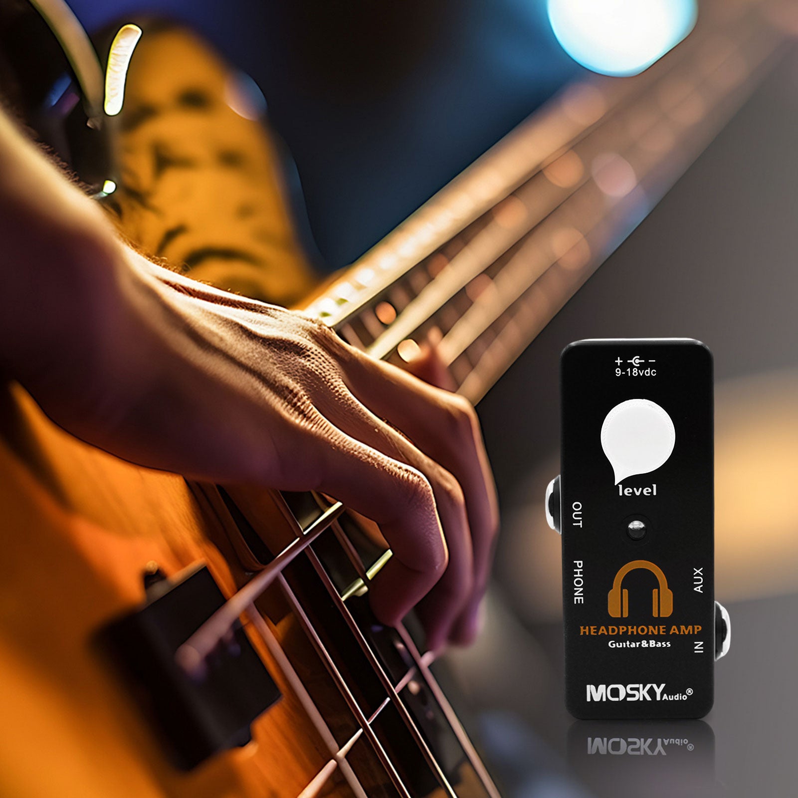 MOSKYAUDIO Guitar Bass Pedal Herdphone Amp