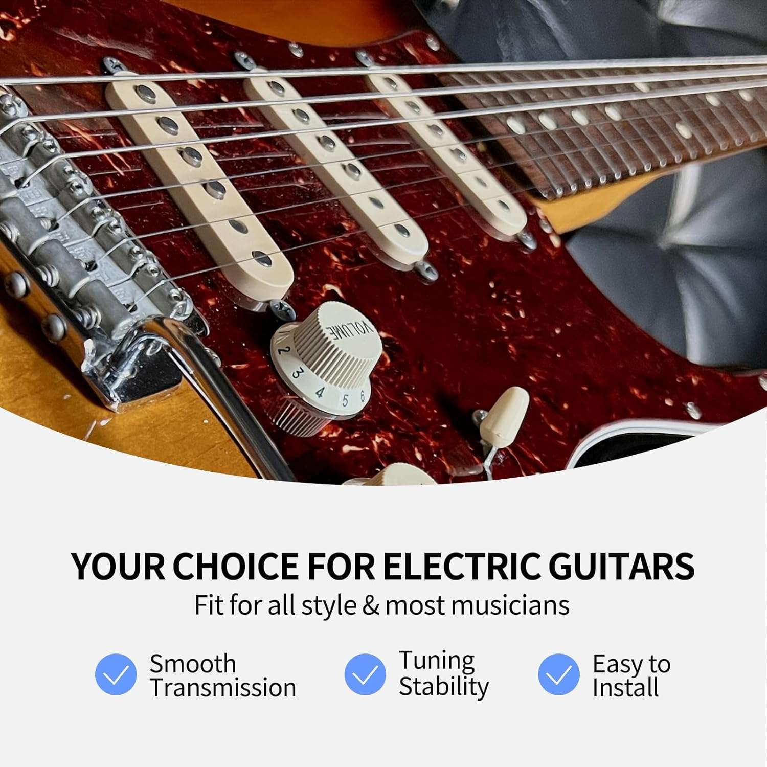 LEKATO ES-11 Electric Guitar Strings Nickel Plated Steel Coated 5/10 Set of 6 Hex Steel String(11-52)