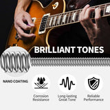 LEKATO ES-11 Electric Guitar Strings Nickel Plated Steel Coated 5/10 Set of 6 Hex Steel String(11-52)