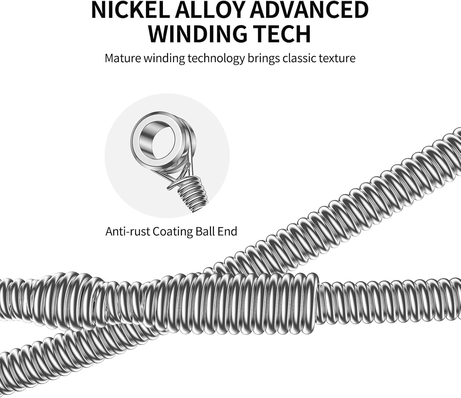 LEKATO ES-09 Electric Guitar Strings Nickel Plated Steel Coated 5/10 Set of 6 Hex Steel String(09-42)