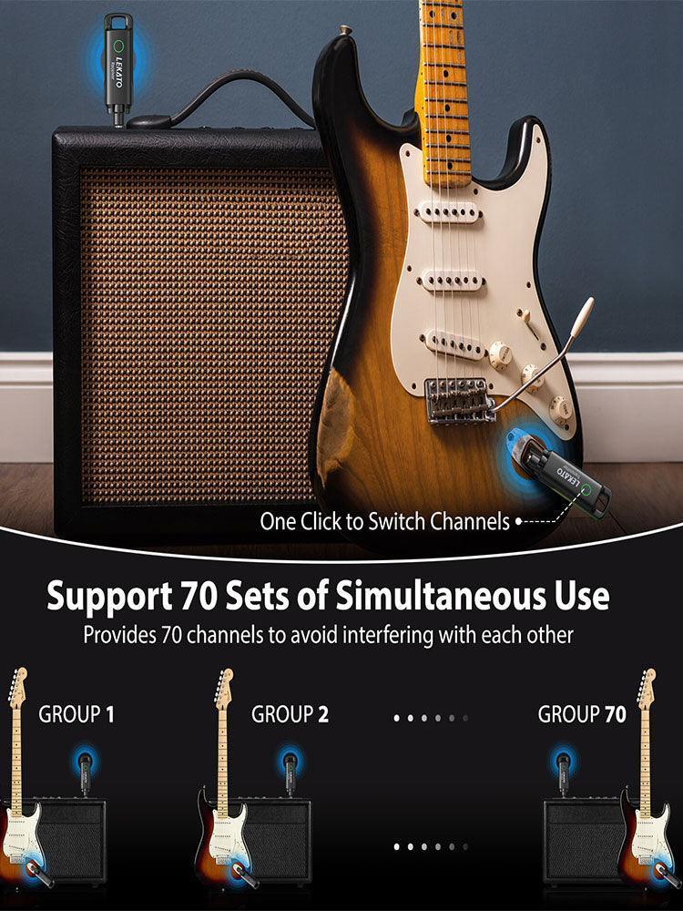 LEKATO WS-70 UHF Wireless System 70 Channel - LEKATO - Buy Musical Instruments, Pedals, Wireless, Drum, Pro Audio & More