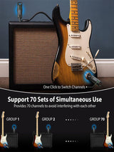 LEKATO WS-70 UHF Wireless System 70 Channel - LEKATO - Buy Musical Instruments, Pedals, Wireless, Drum, Pro Audio & More