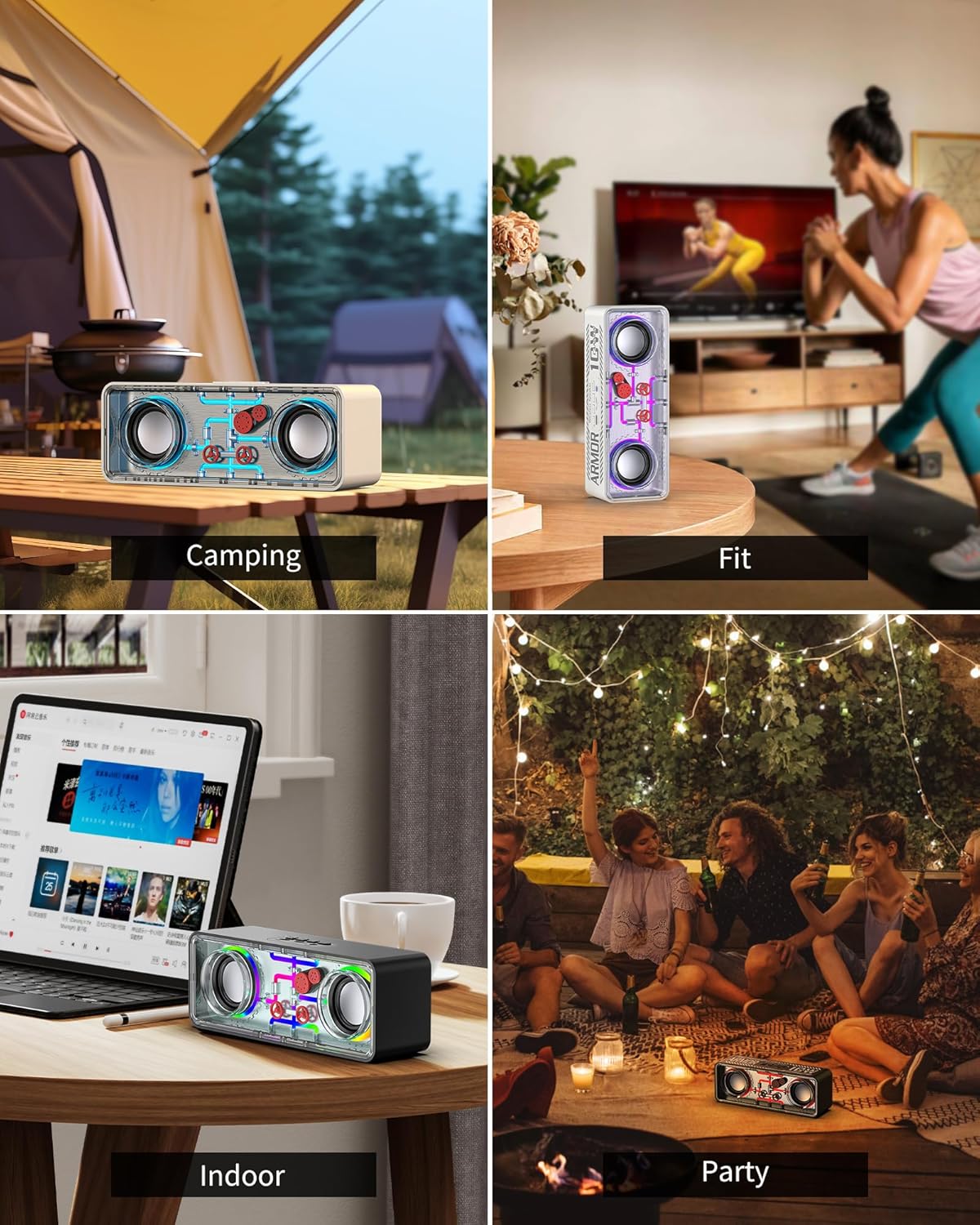 JAMELO A39 Mechanical Style 10W Speakers RGB Lights
