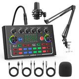 JAMELO Podcast Equipment Bundle F009 Audio Mixer Sound Card MC-88 Studio Equipment Kit - LEKATO - Buy Musical Instruments, Pedals, Wireless, Drum, Pro Audio & More