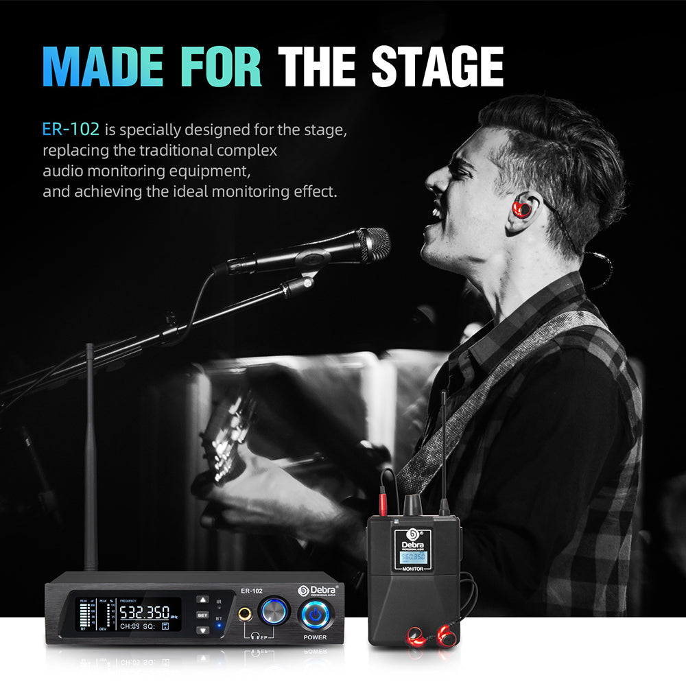 Debra ER-102 Singal Channel UHF In Ear Monitor Wireless System
