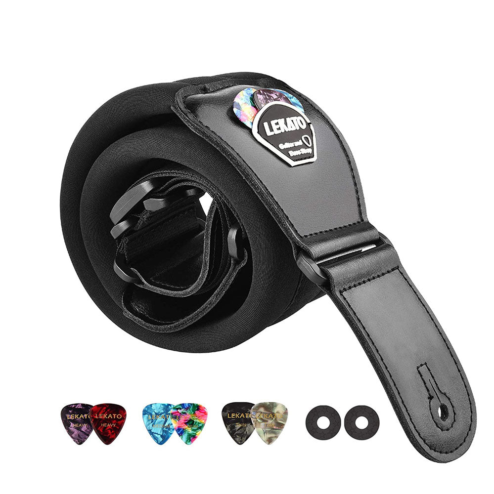 LEKATO LGS-2 Adjustable Memory Foam 3 inch Guitar Strap Set - LEKATO - Buy Musical Instruments, Pedals, Wireless, Drum, Pro Audio & More