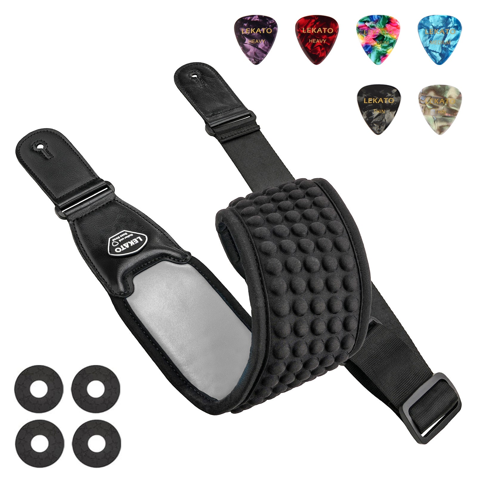 LEKATO LGS-1 3.5 Inch 3D Sponge Guitar Straps