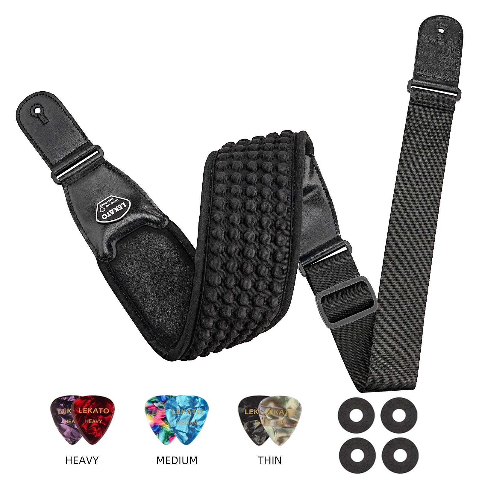 LEKATO LGS-1 3.5 Inch 3D Sponge Guitar Straps