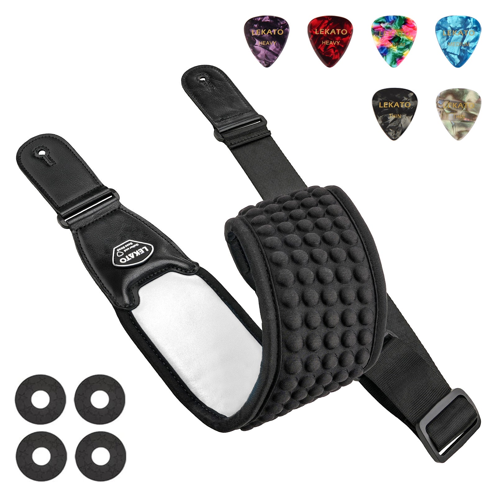 LEKATO LGS-1 3.5 Inch 3D Sponge Guitar Straps