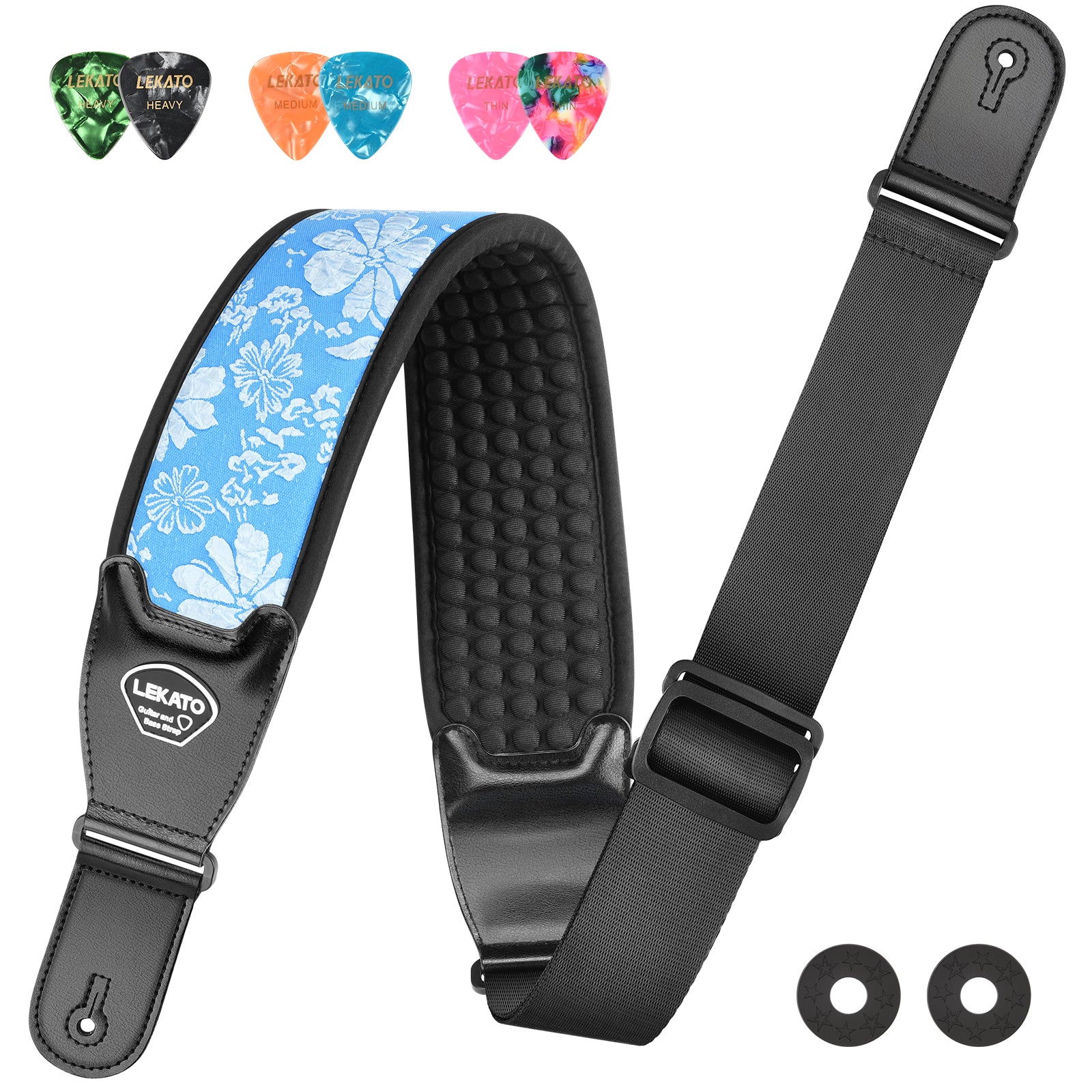 LEKATO LGS-1 3.5 Inch 3D Sponge Guitar Straps
