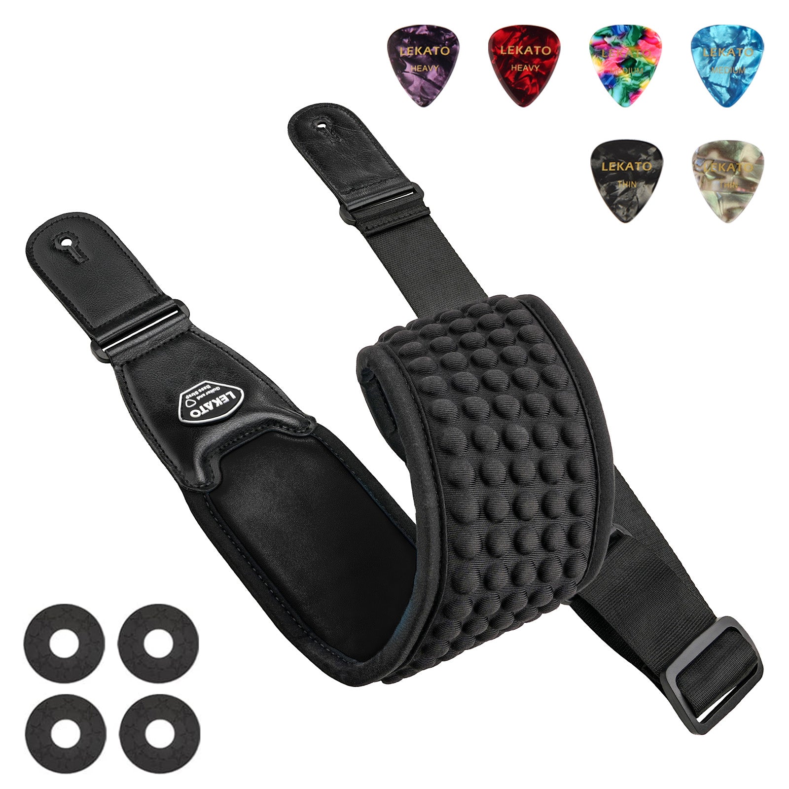 LEKATO LGS-1 3.5 Inch 3D Sponge Guitar Straps