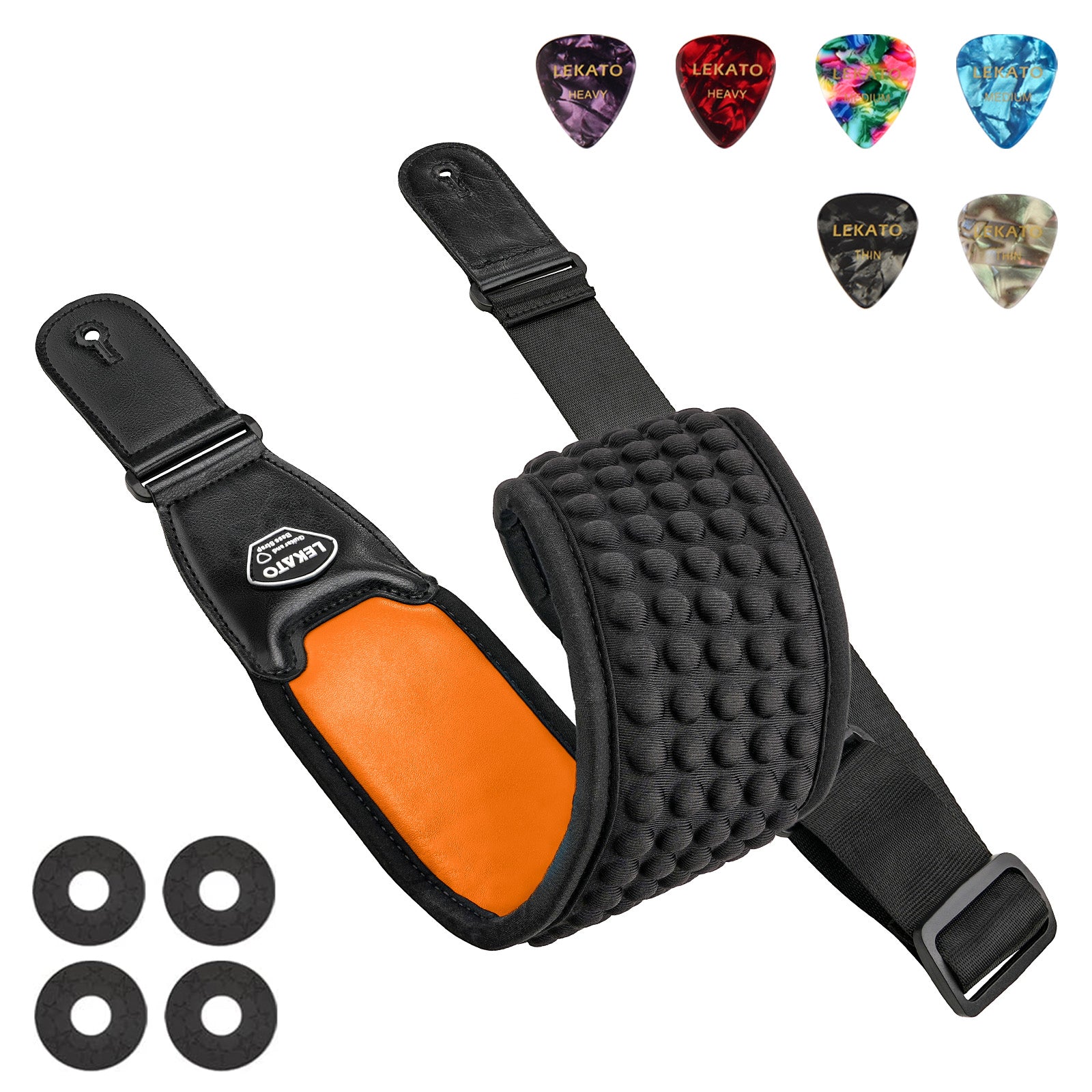 LEKATO LGS-1 3.5 Inch 3D Sponge Guitar Straps