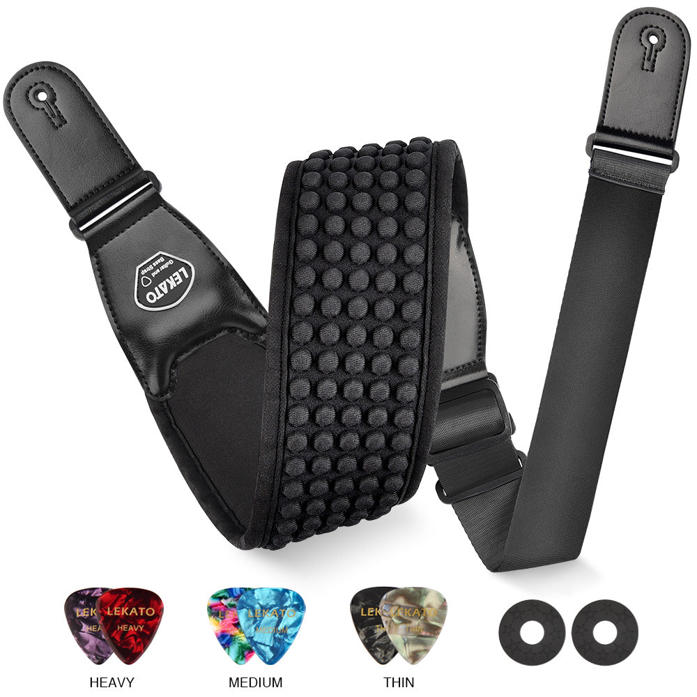 LEKATO LGS-1 3.5 Inch 3D Sponge Guitar Straps