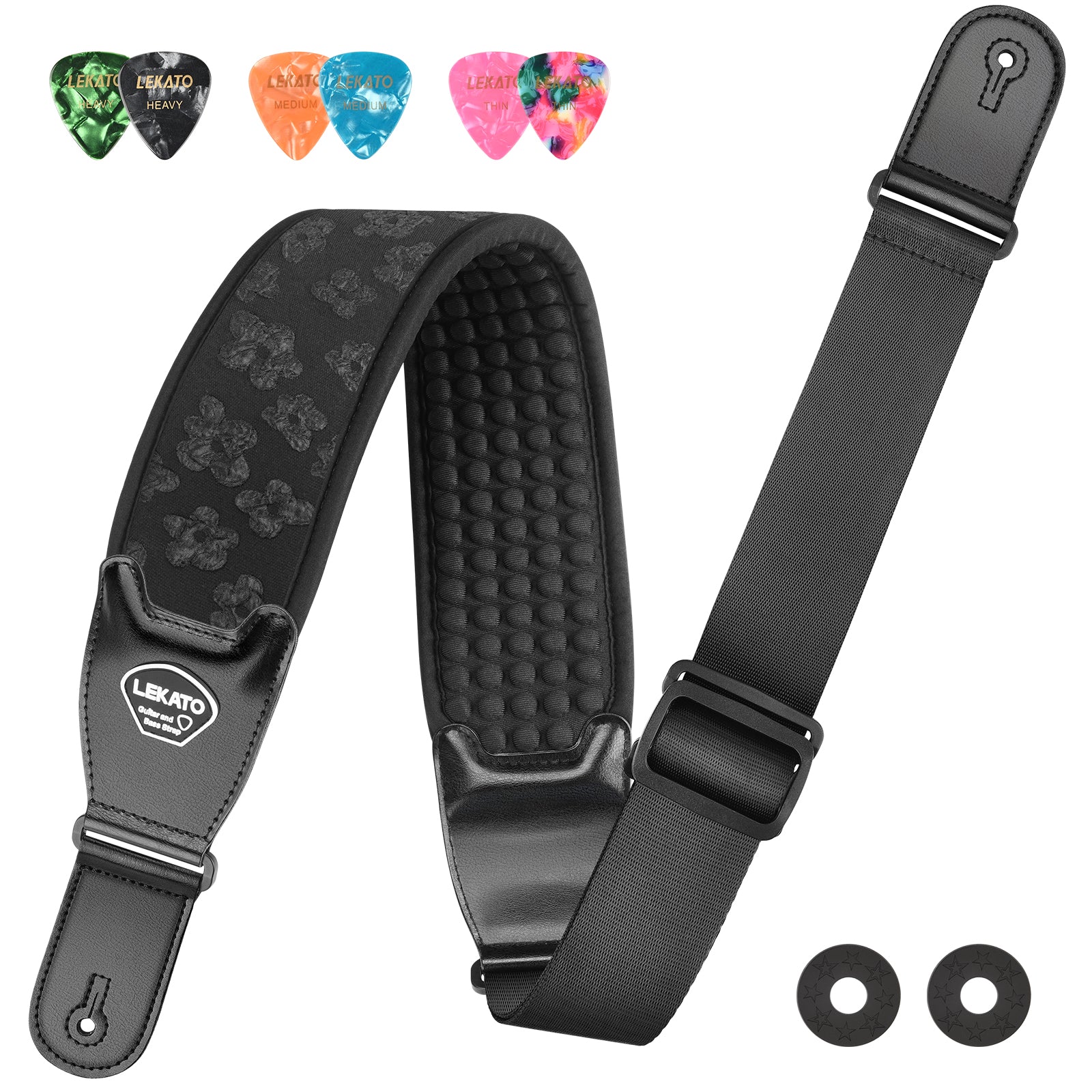 LEKATO LGS-1 3.5 Inch 3D Sponge Guitar Straps