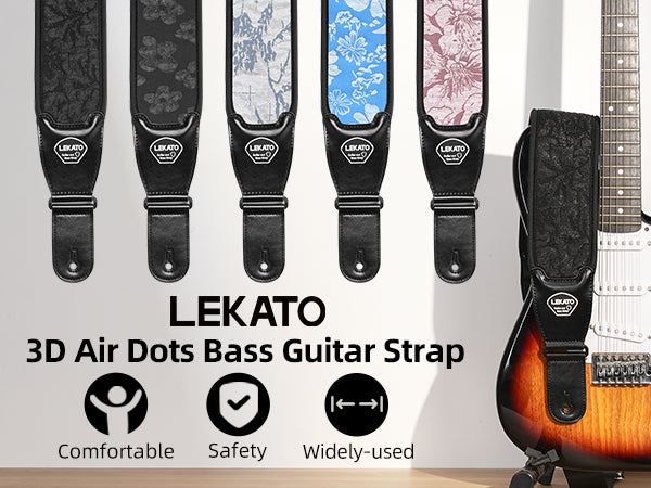 LEKATO LGS-1 3.5 Inch 3D Sponge Guitar Straps