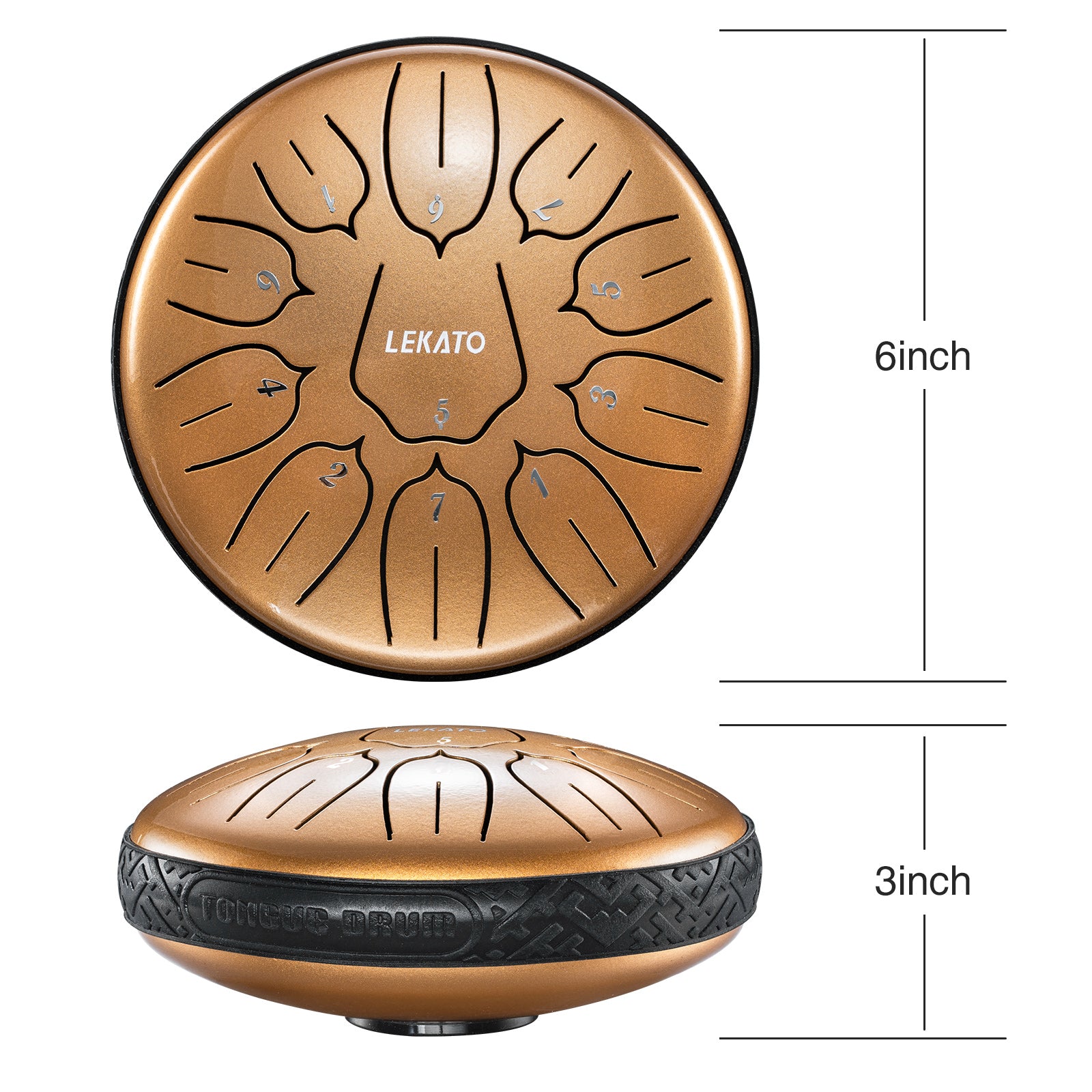 LEKATO 6" Tongue Drum 11 Notes D Tune Percussion Zen Meditation Yoga Gift - LEKATO - Buy Musical Instruments, Pedals, Wireless, Drum, Pro Audio & More