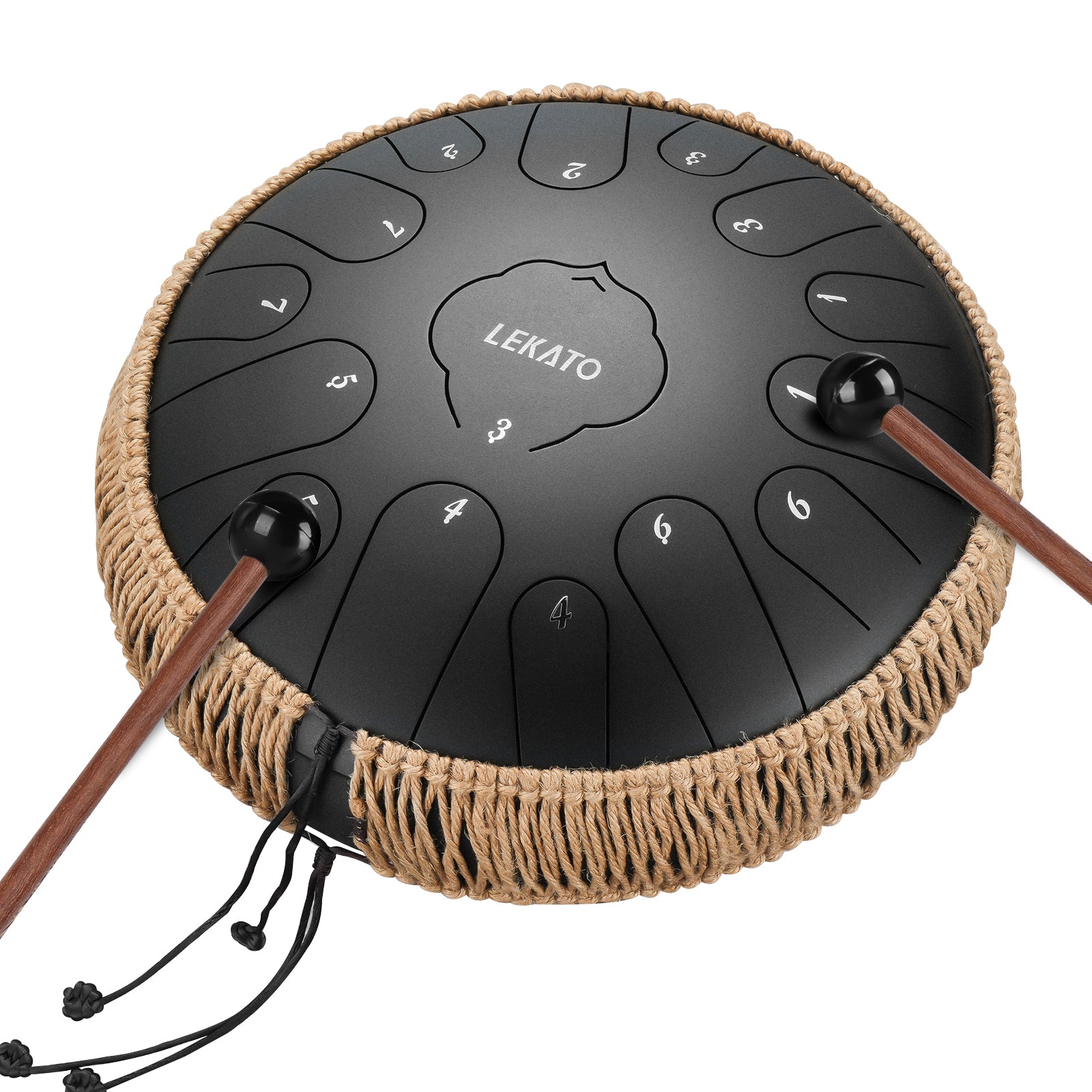 LEKATO 13" Zungentrommel aus Titanstahl, 15 Töne, C-Tonart, Hanpan-Trommel für Anfänger/Profis