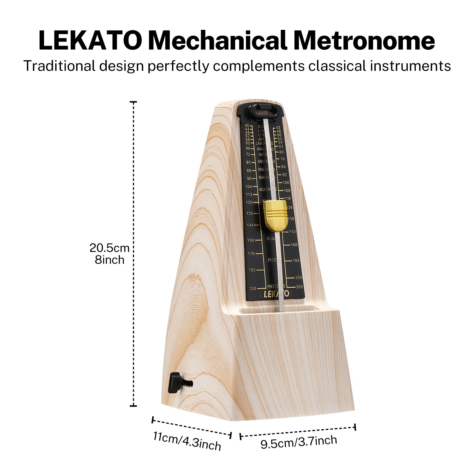 LEKATO L-350 Mechanisches Metronom Track Beat Tempo 