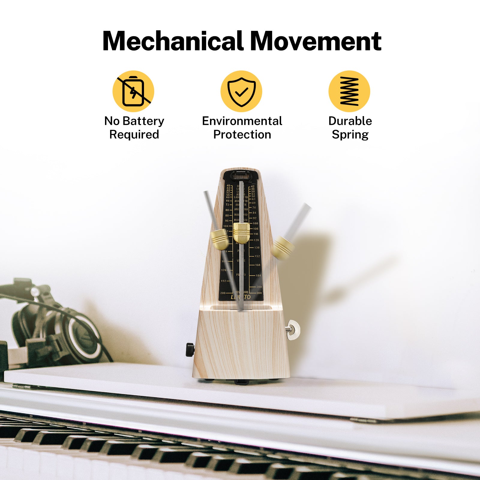 LEKATO L-350 Mechanisches Metronom Track Beat Tempo 