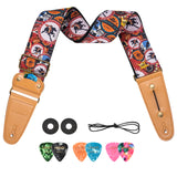 LEKATO Adjustable Electric Guitar Bass Strap 2.5" Wide Belt Shoulder Pad W/ 6 Picks - LEKATO-Best Music Gears And Pro Audio
