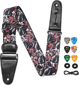 LEKATO Adjustable Electric Guitar Bass Strap 2.5" Wide Belt Shoulder Pad W/ 6 Picks - LEKATO-Best Music Gears And Pro Audio