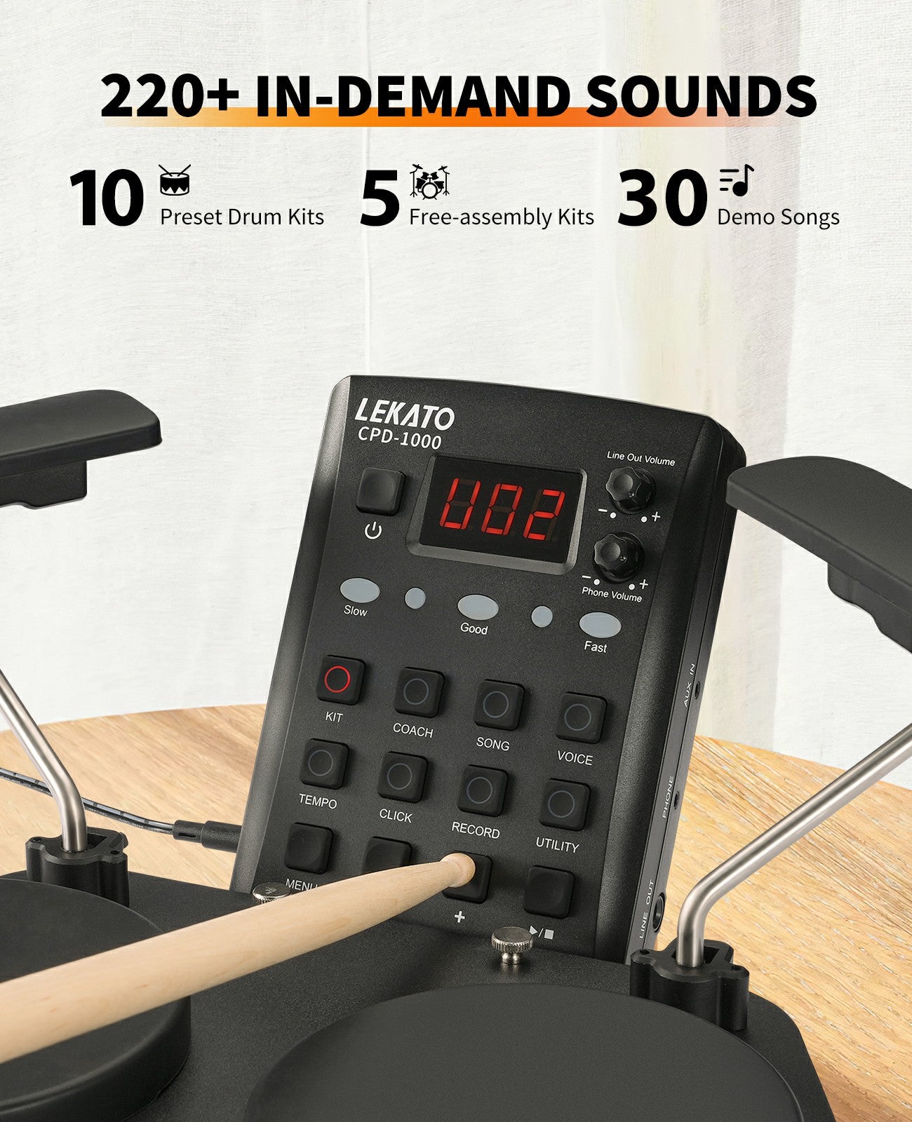 LEKATO Drum Pedal for CPD-1000 Electronic Drum