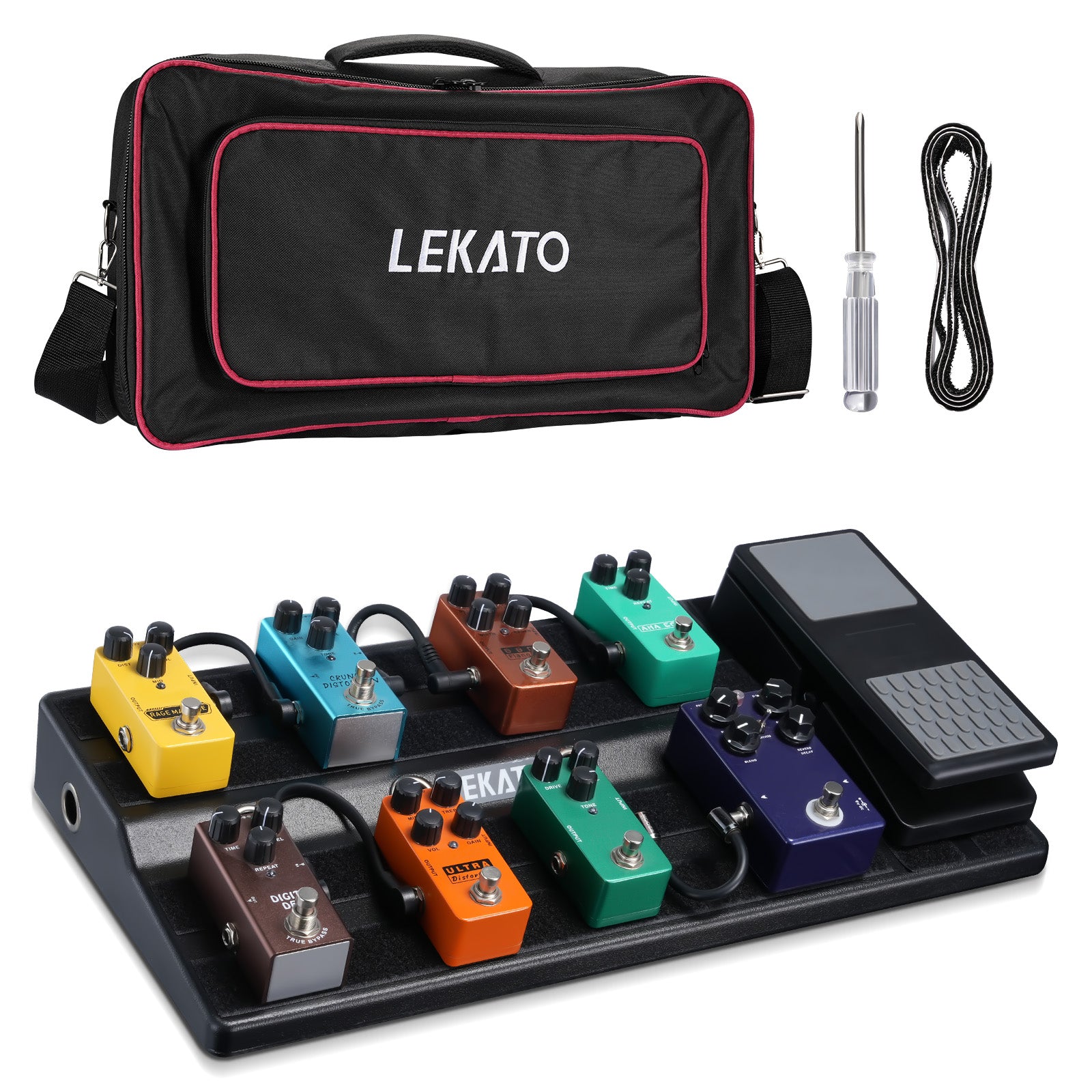 LEKATO RPB-1BK Tragetasche für Gitarrenpedalboards 